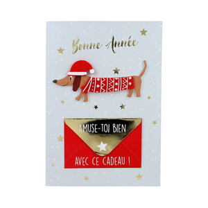 Carte de voeux - fêtes de fin d'année bonne année  amuse toi bien avec ce cadeau