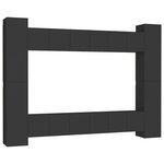 vidaXL Ensemble de meubles TV 10 Pièces Noir Bois d'ingénierie