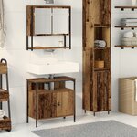 vidaXL Meuble de Salle de Bain avec Lavabo Intégré en Bois Vieilli