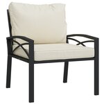 vidaXL Salon de jardin 7 Pièces avec coussins sable acier