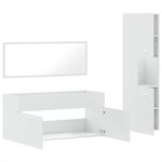 vidaXL Ensemble de meubles salle de bain 3 Pièces blanc bois d'ingénierie