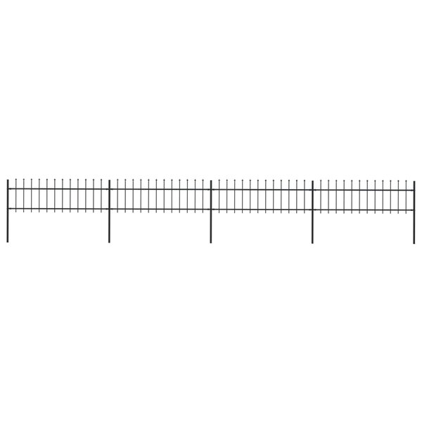vidaXL Clôture de jardin avec dessus en lance Acier 6 8 x 0 6 m Noir