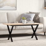 vidaXL Table basse cadre en X 100x50x45 cm bois de pin massif et fonte
