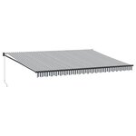 vidaXL Auvent rétractable anthracite et blanc 5x3 m tissu et aluminium