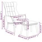 vidaXL Chaise de relaxation avec repose-pied Gris foncé Tissu