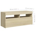 vidaXL Meuble TV avec lumières LED chêne sonoma 90x35x40 cm