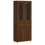 vidaXL Buffet haut Chêne marron 69 5x34x180 cm Bois d'ingénierie