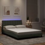 vidaXL Cadre de lit avec LED sans matelas gris clair 120x200cm velours