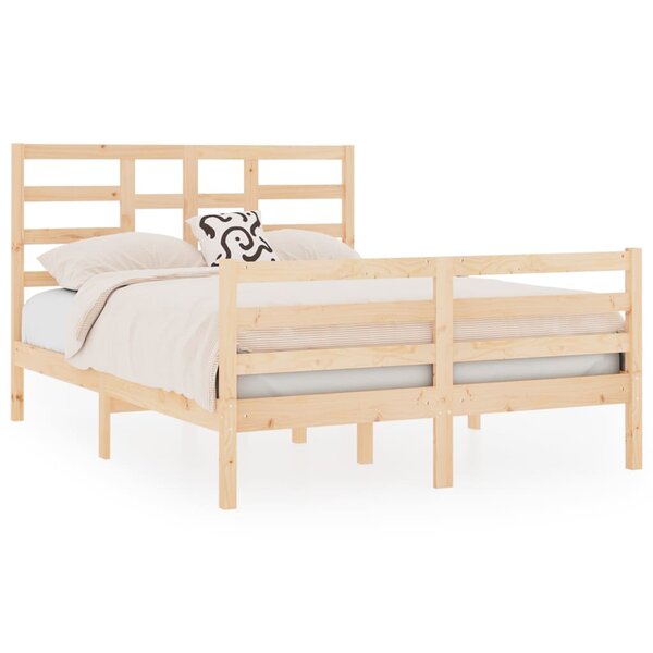 vidaXL Cadre de lit bois massif 120x190 cm petit double