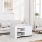 vidaXL Table basse blanc 80x50x50 cm bois d'ingénierie