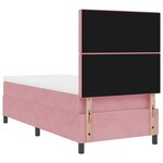 Lit coffre vidaXL avec matelas rose en velours simple