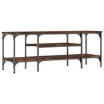 vidaXL Meuble TV chêne fumé 121x35x45 cm bois d'ingénierie et fer