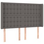 vidaXL Sommier à lattes de lit matelas LED Gris 140x200 cm Similicuir