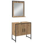 vidaXL Ensemble de meubles de salle de bain en 4 pièces Chêne artisanal Bois d'ingénierie