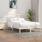 vidaXL Cadre de lit Bois de pin massif 140x190 cm