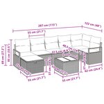 Ensemble de Canapé 8 pièces vidaXL de Jardin avec Coussins Beige Rattan Poly