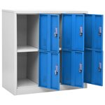 vidaXL Armoire à casiers Gris clair et bleu 90x45x92 5 cm Acier