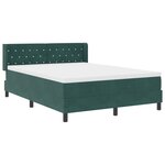 lit box spring vidaXL avec matelas vert foncé 140x200 cm en velours