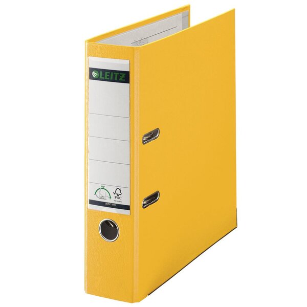 Classeur à levier 180°  A4  plastifié, Dos 80 mm Capacité 600 feuilles - Jaune