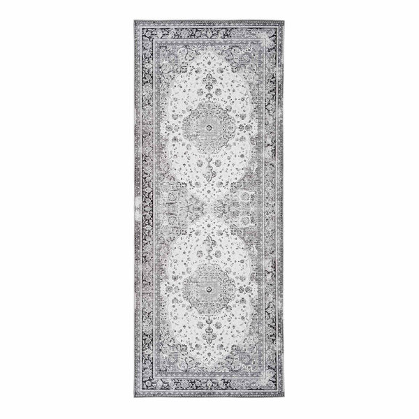 Tapis de couloir noir et blanc 80 x 200 cm
