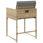 vidaXL Chaises de jardin avec coussins lot de 4 mélange beige