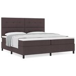vidaXL Lit à Sommier avec Matelas Gris Foncé 200x200 cm en Tissu