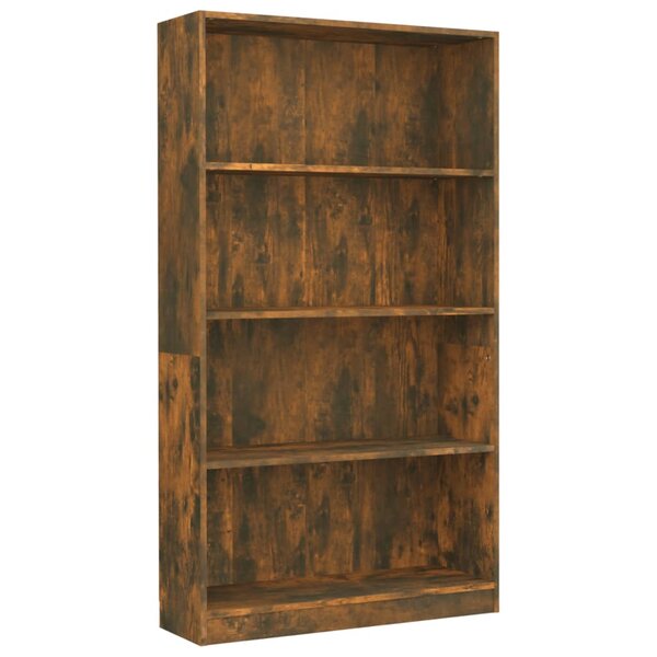 vidaXL Bibliothèque 4 niveaux Chêne fumé 80x24x142cm Bois d'ingénierie