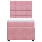 vidaXL Sommier à lattes de lit avec matelas Rose 100x200 cm Velours