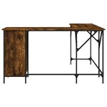 vidaXL Bureau chêne fumé 141x141x75 cm bois d'ingénierie