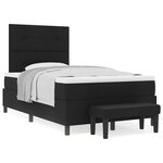 vidaXL Lit à ressort avec matelas et banc noir 120x190 cm tissu