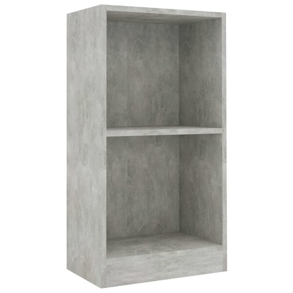 Vidaxl bibliothèque gris béton 40 x 24 x 75 cm aggloméré