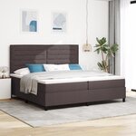 vidaXL Lit à ressorts avec matelas Marron foncé 200x200 cm Tissu