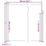 vidaXL Auvent latéral rétractable marron 200x600 cm