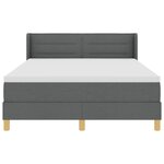 vidaXL Lit avec sommier et matelas Gris foncé 160x200 cm Tissu