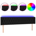 vidaXL Tête de lit à LED Noir 203x16x78/88 cm Tissu