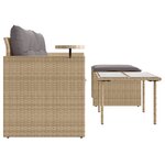 vidaXL Salon de jardin avec coussins 3 Pièces beige résine tressée