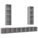 vidaXL Meubles TV muraux 4 Pièces Gris béton Aggloméré