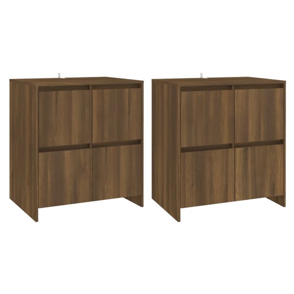 vidaXL Buffets 2 Pièces Chêne marron 70x41x75 cm Bois d'ingénierie