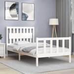 vidaXL Cadre de lit sans matelas blanc 100x200 cm bois de pin massif