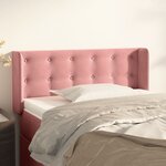vidaXL Tête de lit avec oreilles Rose 93x16x78/88 cm Velours