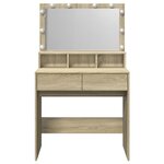 vidaXL Coiffeuse avec LED chêne sonoma 80x41x134 5 cm