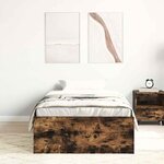 vidaXL Cadre de lit sans matelas chêne fumé 90x190 cm