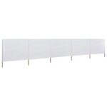 vidaXL Paravent 5 panneaux Tissu 600 x 80 cm Blanc sable