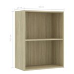 vidaXL Bibliothèque à 2 niveaux Chêne sonoma 60x30x76 5 cm Aggloméré