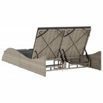 vidaXL Chaise longue avec coussins gris clair 114x205x73 cm poly rotin