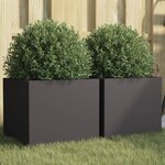 vidaXL Jardinières 2 Pièces noir 32x30x29 cm acier laminé à froid