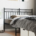 vidaXL Tête de lit métal noir 135 cm