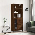 vidaXL Buffet haut Chêne marron 69 5x34x180 cm Bois d'ingénierie
