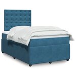 vidaXL Sommier à lattes de lit et matelas bleu 120x200 cm velours