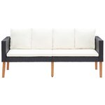 Salon de jardin meuble d'extérieur ensemble de mobilier 3 pièces avec coussins résine tressée noir 02_0016011